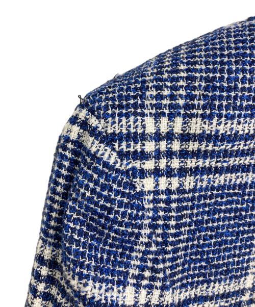 TAGLIATORE（タリアトーレ）TAGLIATORE (タリアトーレ) Brilla per il gusto (ブリッラ ペル イルグースト) ツイードテーラードジャケット　アウター　ライトアウター　ビジネス　カジュアル　イタリア製　チェック ネイビー サイズ:44/7の古着・服飾アイテム