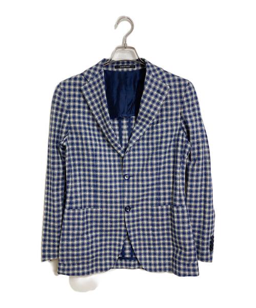 TAGLIATORE（タリアトーレ）TAGLIATORE (タリアトーレ) Brilla per il gusto (ブリッラ ペル イルグースト) ツイードテーラードジャケット　アウター　ライトアウター　ビジネス　カジュアル　イタリア製　チェック ネイビー サイズ:44/7の古着・服飾アイテム