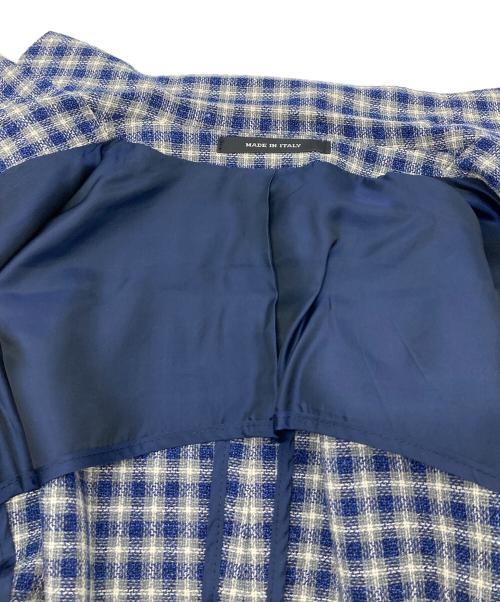 TAGLIATORE（タリアトーレ）TAGLIATORE (タリアトーレ) Brilla per il gusto (ブリッラ ペル イルグースト) ツイードテーラードジャケット　アウター　ライトアウター　ビジネス　カジュアル　イタリア製　チェック ネイビー サイズ:44/7の古着・服飾アイテム