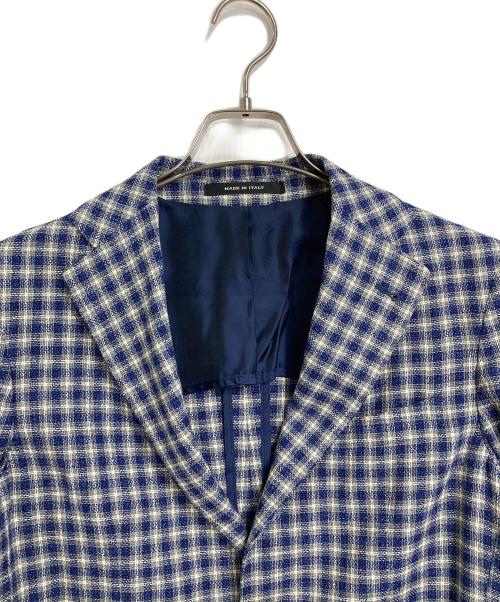 TAGLIATORE（タリアトーレ）TAGLIATORE (タリアトーレ) Brilla per il gusto (ブリッラ ペル イルグースト) ツイードテーラードジャケット　アウター　ライトアウター　ビジネス　カジュアル　イタリア製　チェック ネイビー サイズ:44/7の古着・服飾アイテム
