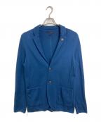 LARDINIラルディーニ）の古着「コットンミラノリブニットジャケット　アウター　ライトアウター　イタリア製」｜ネイビー