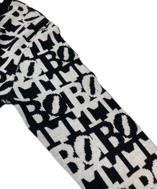BoTT（ボット）BoTT (ボット) クルーネックニット　柄ニット ホワイト×ブラック サイズ:Lの古着・服飾アイテム
