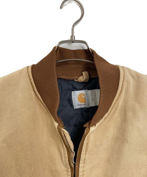 CarHartt（カーハート）CarHartt (カーハート) ダックベスト　中綿ベスト　アウター　ライトアウター ベージュ サイズ:実寸参照の古着・服飾アイテム