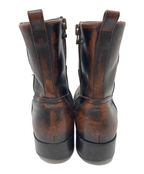 BUTTERO（ブッテロ）BUTTERO (ブッテロ) ムラ加工サイドジップブーツ　ショートブーツ　イタリア製 ブラウン サイズ:40の古着・服飾アイテム