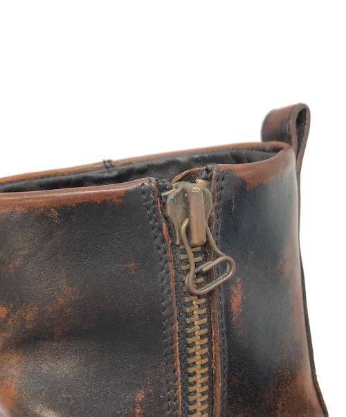 BUTTERO（ブッテロ）BUTTERO (ブッテロ) ムラ加工サイドジップブーツ　ショートブーツ　イタリア製 ブラウン サイズ:40の古着・服飾アイテム