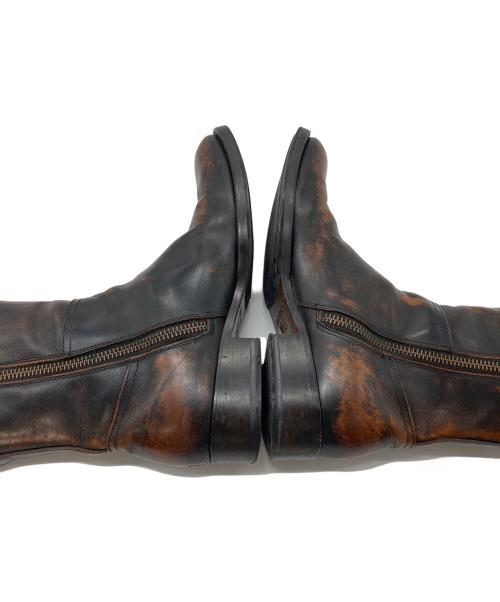 BUTTERO（ブッテロ）BUTTERO (ブッテロ) ムラ加工サイドジップブーツ　ショートブーツ　イタリア製 ブラウン サイズ:40の古着・服飾アイテム