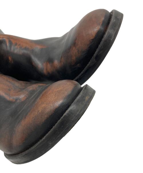 BUTTERO（ブッテロ）BUTTERO (ブッテロ) ムラ加工サイドジップブーツ　ショートブーツ　イタリア製 ブラウン サイズ:40の古着・服飾アイテム