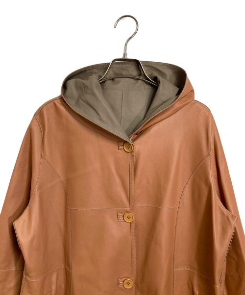 JEAN LOUIS SCHERRER（ジャンルイ シェレル）JEAN LOUIS SCHERRER (ジャンルイ シェレル) リバーシブルレザーコート　ラムレザー　羊革 ブラウン×ベージュ サイズ:Lの古着・服飾アイテム