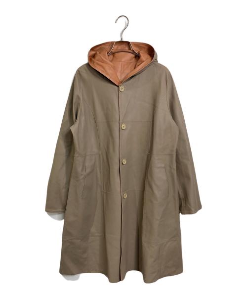 JEAN LOUIS SCHERRER（ジャンルイ シェレル）JEAN LOUIS SCHERRER (ジャンルイ シェレル) リバーシブルレザーコート　ラムレザー　羊革 ブラウン×ベージュ サイズ:Lの古着・服飾アイテム