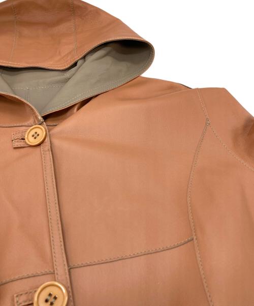 JEAN LOUIS SCHERRER（ジャンルイ シェレル）JEAN LOUIS SCHERRER (ジャンルイ シェレル) リバーシブルレザーコート　ラムレザー　羊革 ブラウン×ベージュ サイズ:Lの古着・服飾アイテム