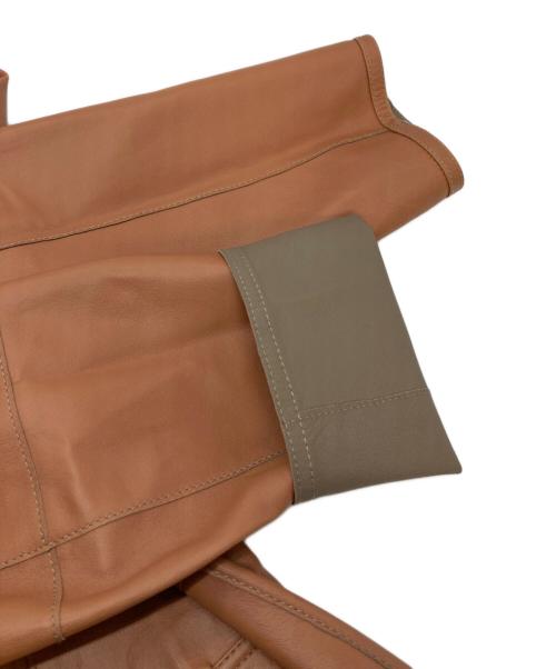 JEAN LOUIS SCHERRER（ジャンルイ シェレル）JEAN LOUIS SCHERRER (ジャンルイ シェレル) リバーシブルレザーコート　ラムレザー　羊革 ブラウン×ベージュ サイズ:Lの古着・服飾アイテム