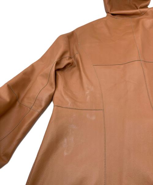 JEAN LOUIS SCHERRER（ジャンルイ シェレル）JEAN LOUIS SCHERRER (ジャンルイ シェレル) リバーシブルレザーコート　ラムレザー　羊革 ブラウン×ベージュ サイズ:Lの古着・服飾アイテム