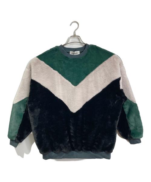 DISCOVERED（ディスカバード）DISCOVERED (ディスカバード) Far pullover  ファープルオーバー グリーン×ブラック×ホワイト サイズ:1の古着・服飾アイテム