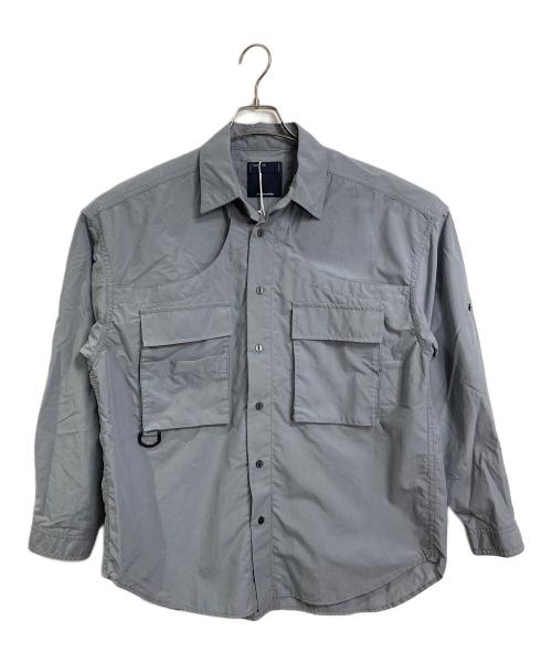 meanswhile（ミーンズワイル）meanswhile (ミーンズワイル) Luggage L/S SH/Sumi  長袖シャツ　デザインシャツ　日本製 ブルー サイズ:02の古着・服飾アイテム