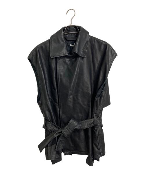 Blanc YM（ブランワイエム）Blanc YM (ブランワイエム) Leather Short Trench Vest レザーベスト　別注 ブラック サイズ:M 未使用品の古着・服飾アイテム