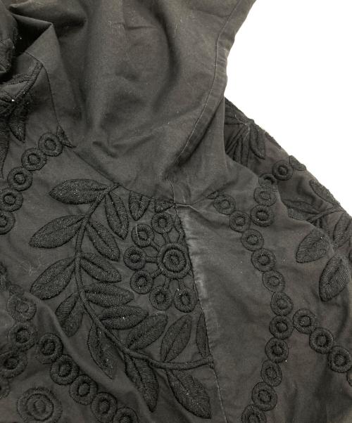 MaxMara（マックスマーラ）MaxMara (マックスマーラ) スキッパーシャツ　刺繍シャツ ブラック サイズ:実寸参照の古着・服飾アイテム