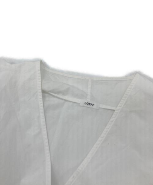 LOEFF（ロエフ）LOEFF (ロエフ) LF CTN BRD TIE SHIRT  Vネックブラウス ホワイト サイズ:FREEの古着・服飾アイテム