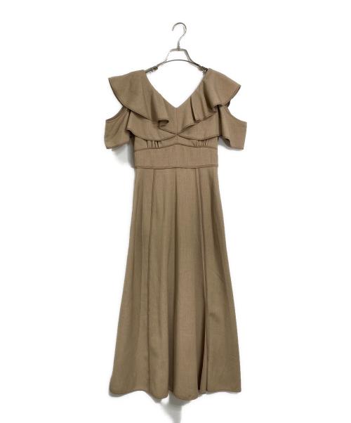 RANDA（ランダ）RANDA (ランダ) 2WAYフリルスリーブワンピース ベージュ サイズ:1 未使用品の古着・服飾アイテム