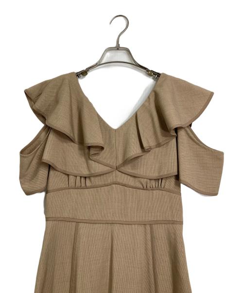 RANDA（ランダ）RANDA (ランダ) 2WAYフリルスリーブワンピース ベージュ サイズ:1 未使用品の古着・服飾アイテム