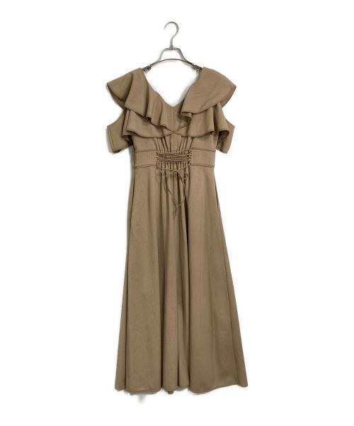 RANDA（ランダ）RANDA (ランダ) 2WAYフリルスリーブワンピース ベージュ サイズ:1 未使用品の古着・服飾アイテム