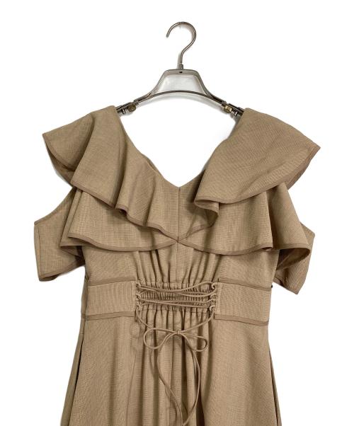 RANDA（ランダ）RANDA (ランダ) 2WAYフリルスリーブワンピース ベージュ サイズ:1 未使用品の古着・服飾アイテム