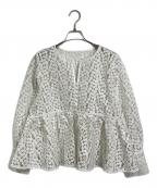 JUSGLITTYジャスグリッティー）の古着「ミニブーケ刺繍ブラウス　」｜ホワイト