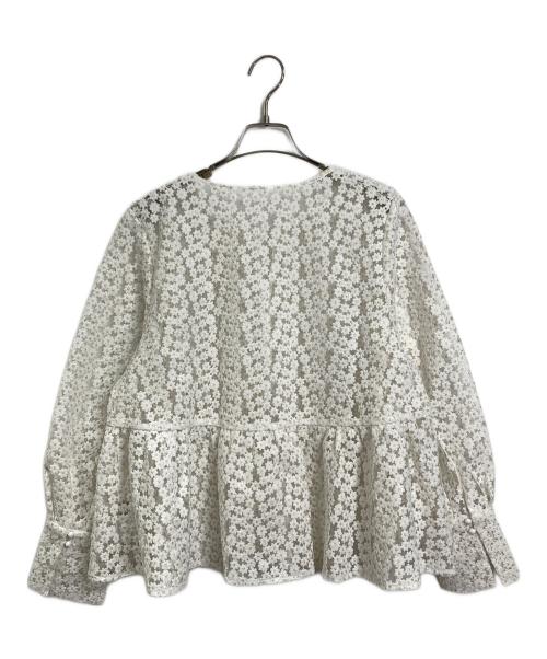 JUSGLITTY（ジャスグリッティー）JUSGLITTY (ジャスグリッティー) ミニブーケ刺繍ブラウス　 ホワイト サイズ:Mの古着・服飾アイテム