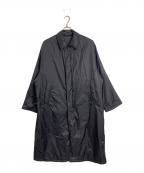STEVEN ALANスティーブンアラン）の古着「PERTEXナイロン中綿入りバルマカーン  ナイロンコート　ロングコート」｜ブラック