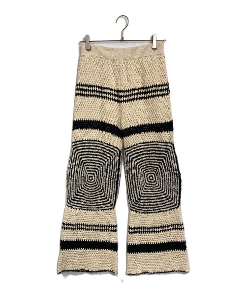 MAISON SPECIAL（メゾンスペシャル）MAISON SPECIAL (メゾンスペシャル) ハンドクロシェニットパンツ　デザインパンツ ベージュ サイズ:FREEの古着・服飾アイテム