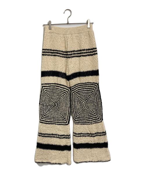MAISON SPECIAL（メゾンスペシャル）MAISON SPECIAL (メゾンスペシャル) ハンドクロシェニットパンツ　デザインパンツ ベージュ サイズ:FREEの古着・服飾アイテム