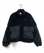 NIKEナイキ）の古着「Stand Collar Pocket Faux Shearling Trim Jacket ボアジャケット」｜ブラック