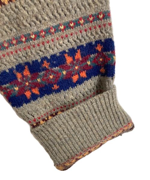 LAUREN RALPH LAUREN（ローレンラルフローレン）LAUREN RALPH LAUREN (ローレンラルフローレン) 総柄 クルーネック ニット　長袖ニット ベージュ サイズ:Mの古着・服飾アイテム