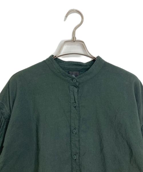maison de soil（メゾンドソイル）maison de soil (メゾンドソイル) VINTAGE LOOM HEAVY COTTON WITH SELVEDGE コットンシャツ グリーン サイズ:1の古着・服飾アイテム