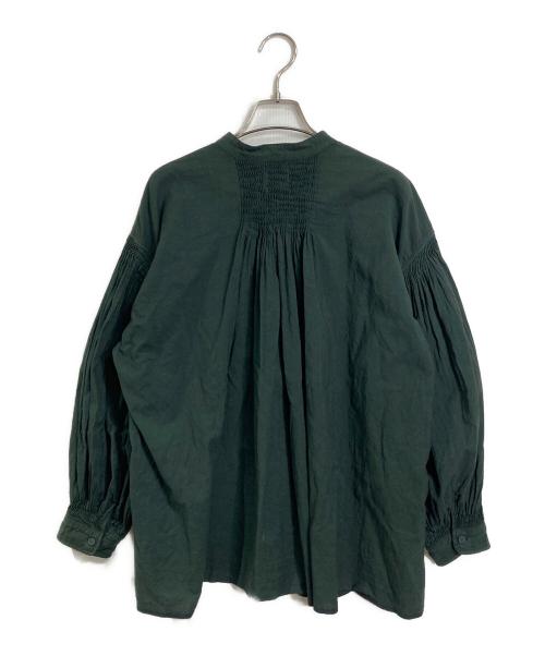 maison de soil（メゾンドソイル）maison de soil (メゾンドソイル) VINTAGE LOOM HEAVY COTTON WITH SELVEDGE コットンシャツ グリーン サイズ:1の古着・服飾アイテム