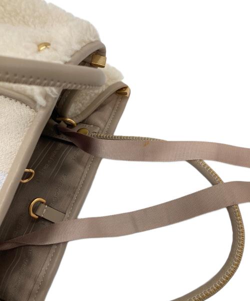 Kate Spade（ケイトスペード）Kate Spade (ケイトスペード) エブリシング レーシング ストライプ フォウ シアリング ミディアムトート　付属品欠品 アイボリー サイズ:実寸参照の古着・服飾アイテム