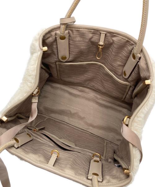 Kate Spade（ケイトスペード）Kate Spade (ケイトスペード) エブリシング レーシング ストライプ フォウ シアリング ミディアムトート　付属品欠品 アイボリー サイズ:実寸参照の古着・服飾アイテム