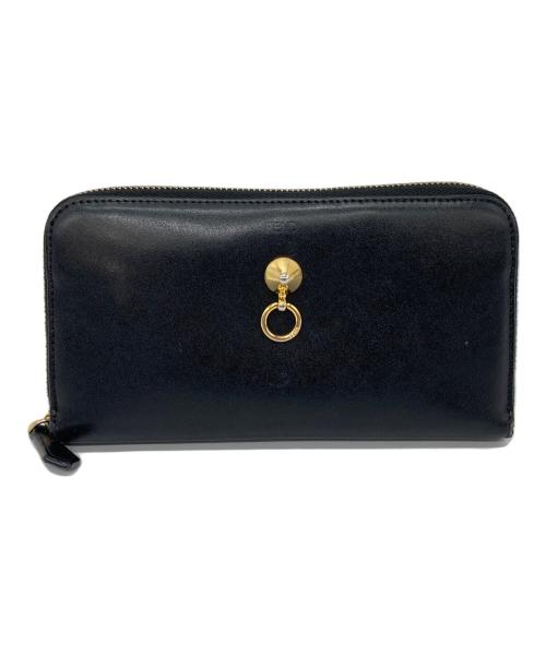 FENDI（フェンディ）FENDI (フェンディ) ラウンドファスナー財布　長財布 ブラック サイズ:実寸参照の古着・服飾アイテム