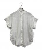 POLO RALPH LAURENポロ・ラルフローレン）の古着「リネンシャツ　バンドカラーシャツ　麻」｜ホワイト