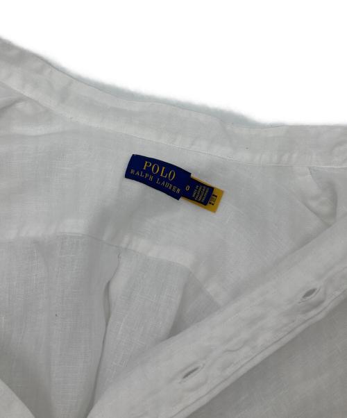 POLO RALPH LAUREN（ポロ・ラルフローレン）POLO RALPH LAUREN (ポロ・ラルフローレン) リネンシャツ　バンドカラーシャツ　麻 ホワイトの古着・服飾アイテム