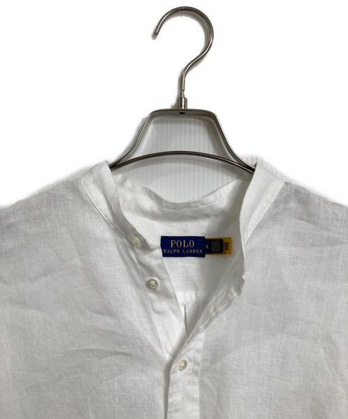 POLO RALPH LAUREN（ポロ・ラルフローレン）POLO RALPH LAUREN (ポロ・ラルフローレン) リネンシャツ　バンドカラーシャツ　麻 ホワイトの古着・服飾アイテム