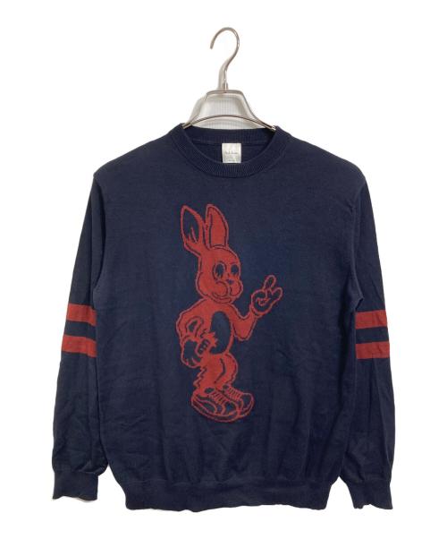 PAUL SMITH（ポールスミス）Paul Smith (ポールスミス) クルーネックニット　長袖ニット　 レッド×ブラック サイズ:Mの古着・服飾アイテム