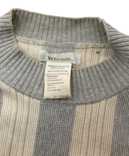 Y's for men（ワイズフォーメン）Y's for men (ワイズフォーメン) 【古着】90’S ストライプニット　コットンニット　長袖ニット　日本製　90年代 グレー×ベージュ サイズ:実寸参照の古着・服飾アイテム