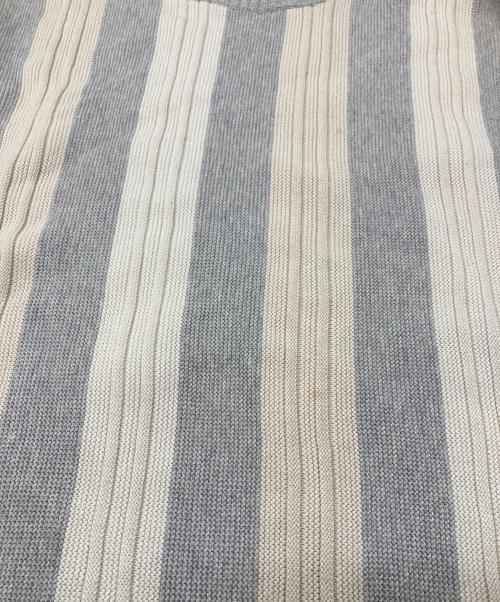 Y's for men（ワイズフォーメン）Y's for men (ワイズフォーメン) 【古着】90’S ストライプニット　コットンニット　長袖ニット　日本製　90年代 グレー×ベージュ サイズ:実寸参照の古着・服飾アイテム