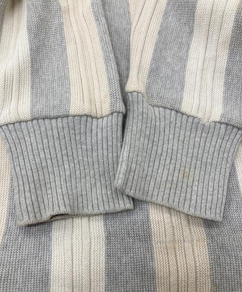 Y's for men（ワイズフォーメン）Y's for men (ワイズフォーメン) 【古着】90’S ストライプニット　コットンニット　長袖ニット　日本製　90年代 グレー×ベージュ サイズ:実寸参照の古着・服飾アイテム