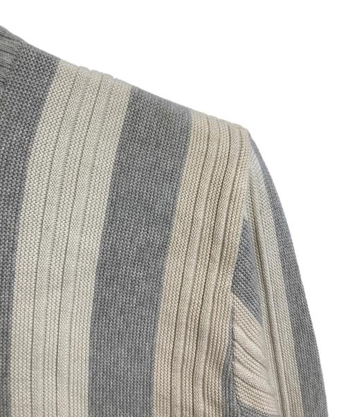Y's for men（ワイズフォーメン）Y's for men (ワイズフォーメン) 【古着】90’S ストライプニット　コットンニット　長袖ニット　日本製　90年代 グレー×ベージュ サイズ:実寸参照の古着・服飾アイテム