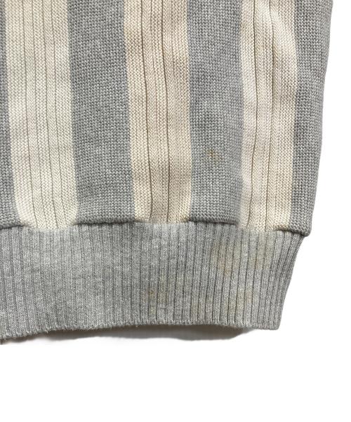 Y's for men（ワイズフォーメン）Y's for men (ワイズフォーメン) 【古着】90’S ストライプニット　コットンニット　長袖ニット　日本製　90年代 グレー×ベージュ サイズ:実寸参照の古着・服飾アイテム