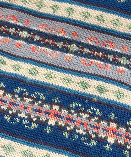 Jean Paul GAULTIER（ジャンポールゴルチェ）Jean Paul GAULTIER (ジャンポールゴルチェ) ニットワンピース　長袖ワンピース ベージュ×ネイビー サイズ:実寸参照の古着・服飾アイテム