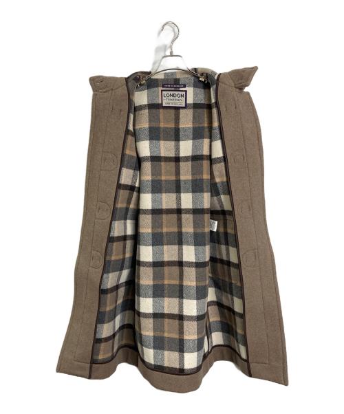 LONDON Tradition（ロンドントラディション）LONDON Tradition (ロンドントラディション) 裏地チェックダッフルコート　 ベージュ サイズ:34の古着・服飾アイテム
