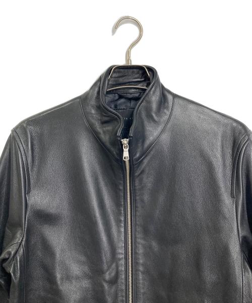 TETE HOMME（テット オム）TETE HOMME (テット オム) ラムレザーシングルライダースジャケット ブラック サイズ:LLの古着・服飾アイテム