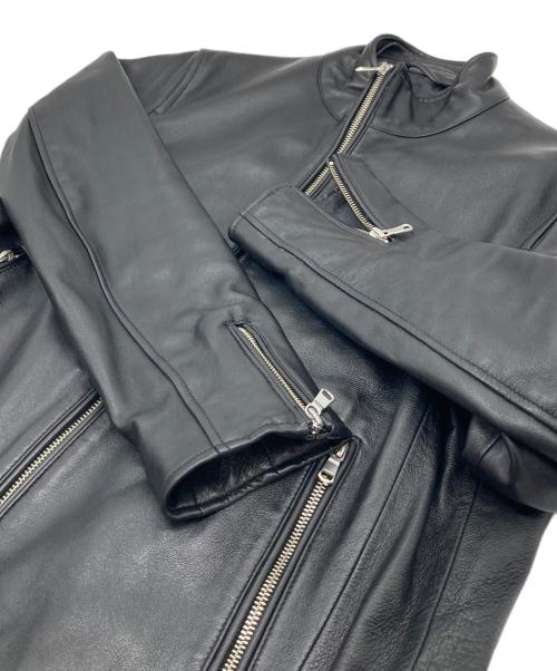 TETE HOMME（テット オム）TETE HOMME (テット オム) ラムレザーシングルライダースジャケット ブラック サイズ:LLの古着・服飾アイテム